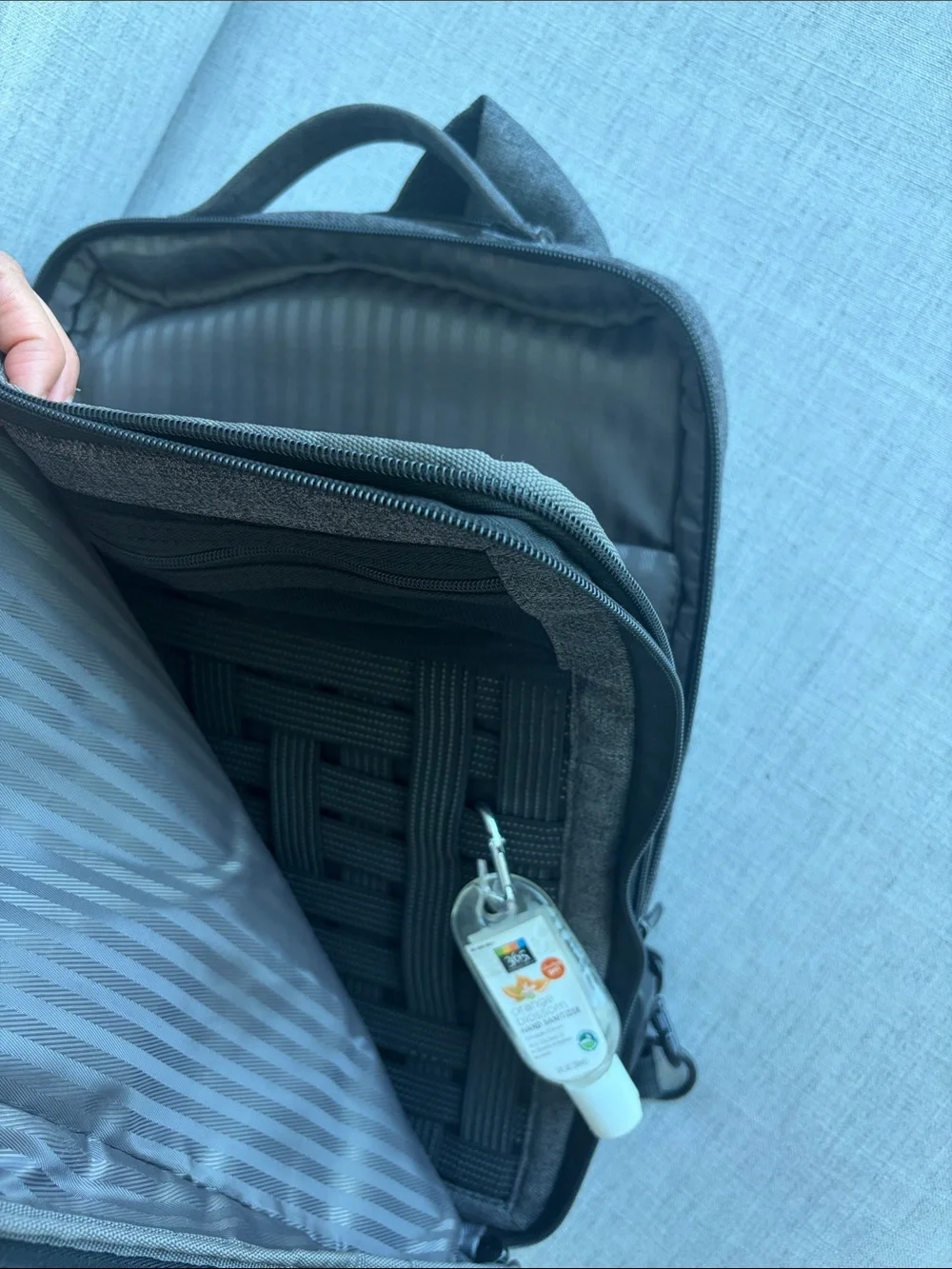 Men's Minimalist Gray Backpack - Slim Daily Bag